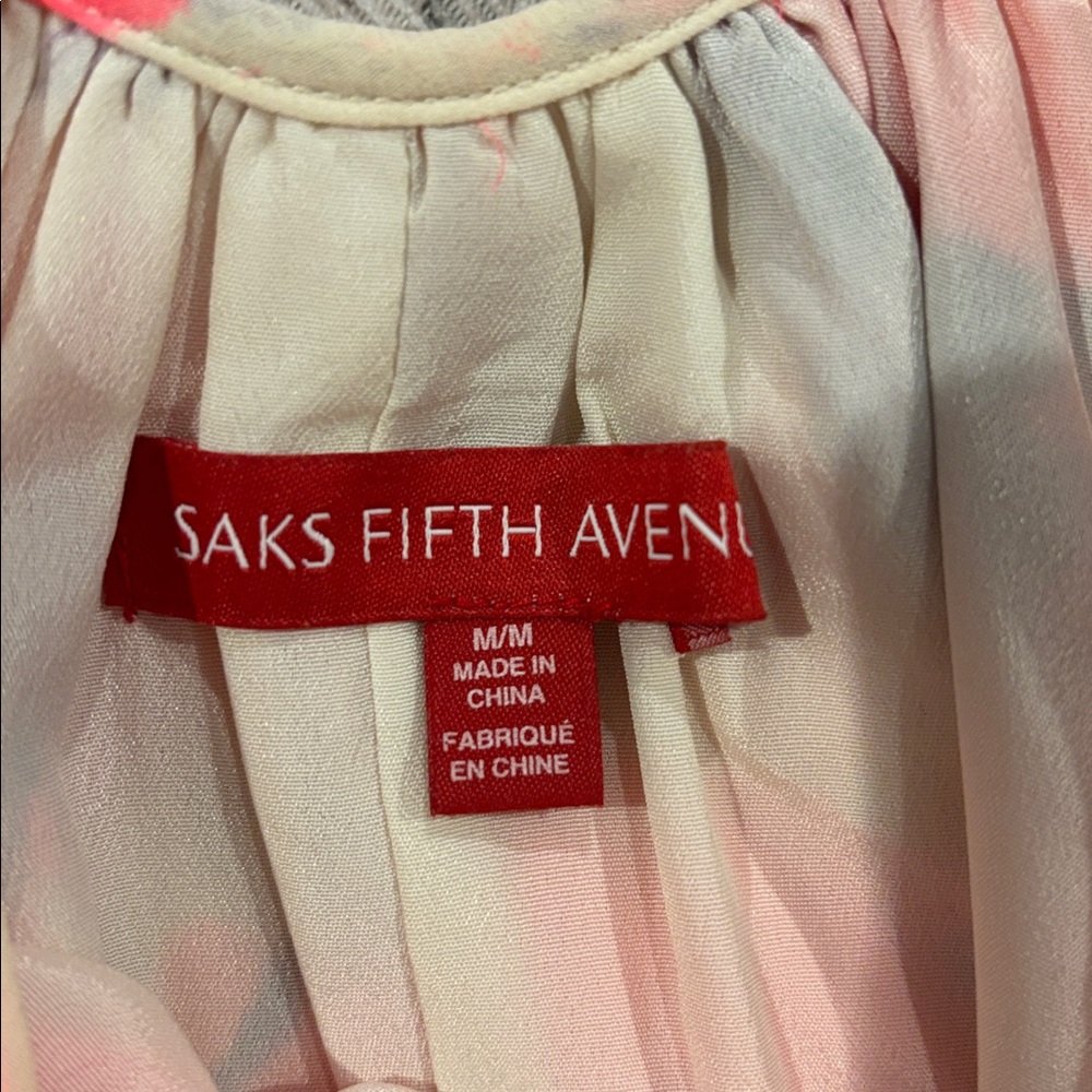 Saks Fifth Avenue Pink and Cream Dress - Picture 3 of 3